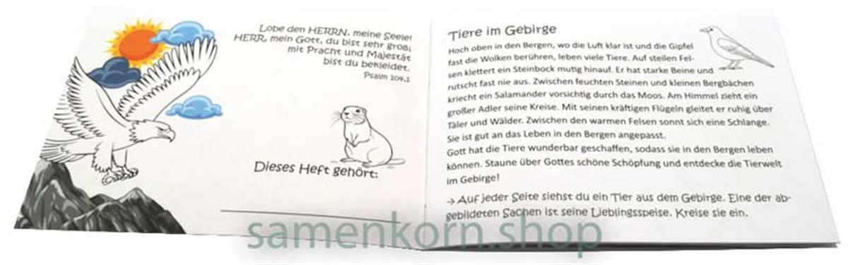 Mini-Rätselheft - Tiere im Gebirge  / Heft