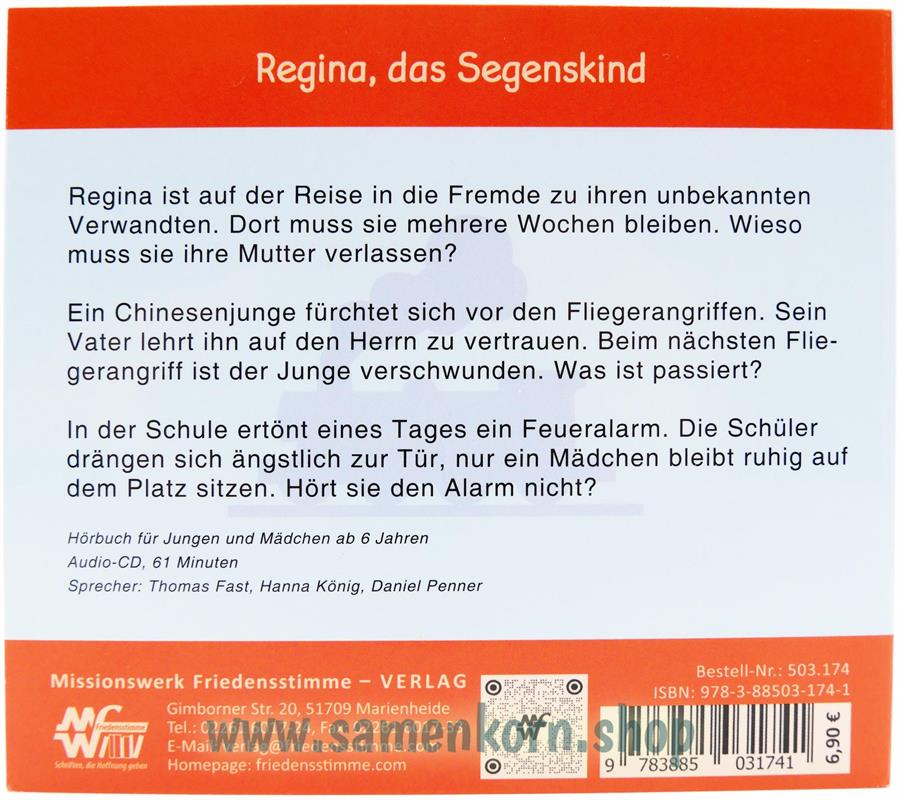 Regina, das Segenskind / CD-Hörbuch