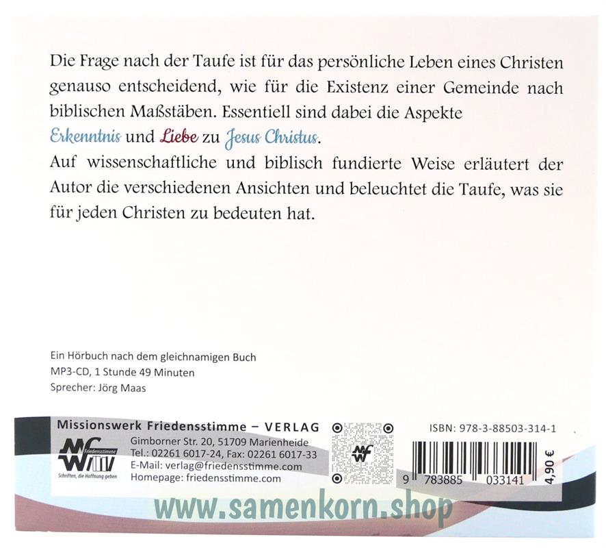 Tauferkenntnis und Liebe zu Jesus Christus /Hörbuch