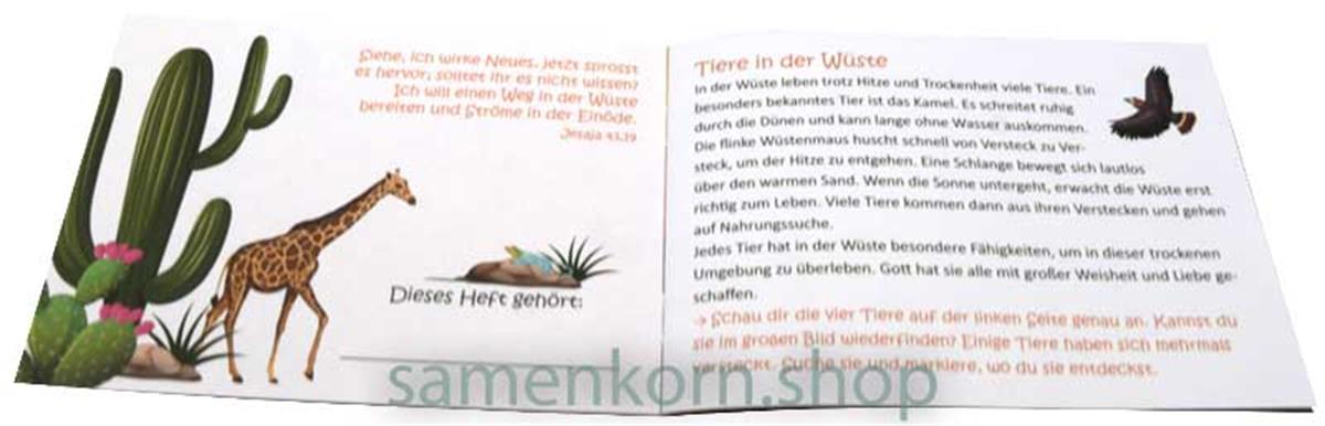 Mini-Rätselheft - Tiere in der Wüste  / Heft