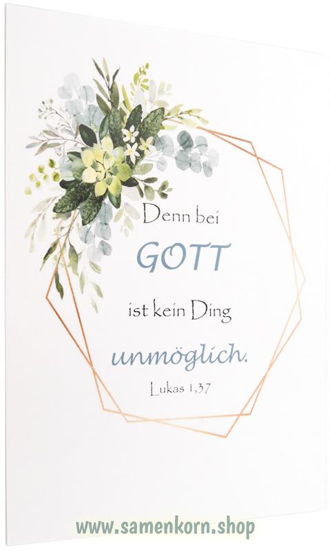Postkarte "Denn bei Gott ist kein Ding unmöglich"