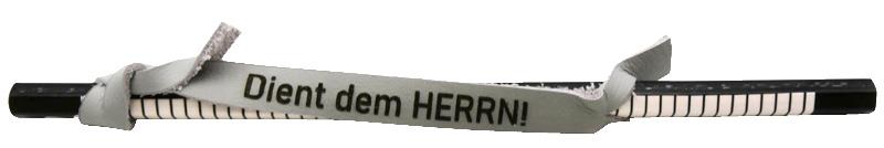 Bleistift "Klaviertastatur" mit Lederschlaufe, Text "Lobet Gott"
