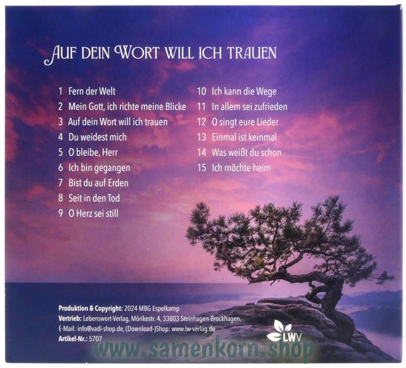 Auf Dein Wort will ich trauen / CD