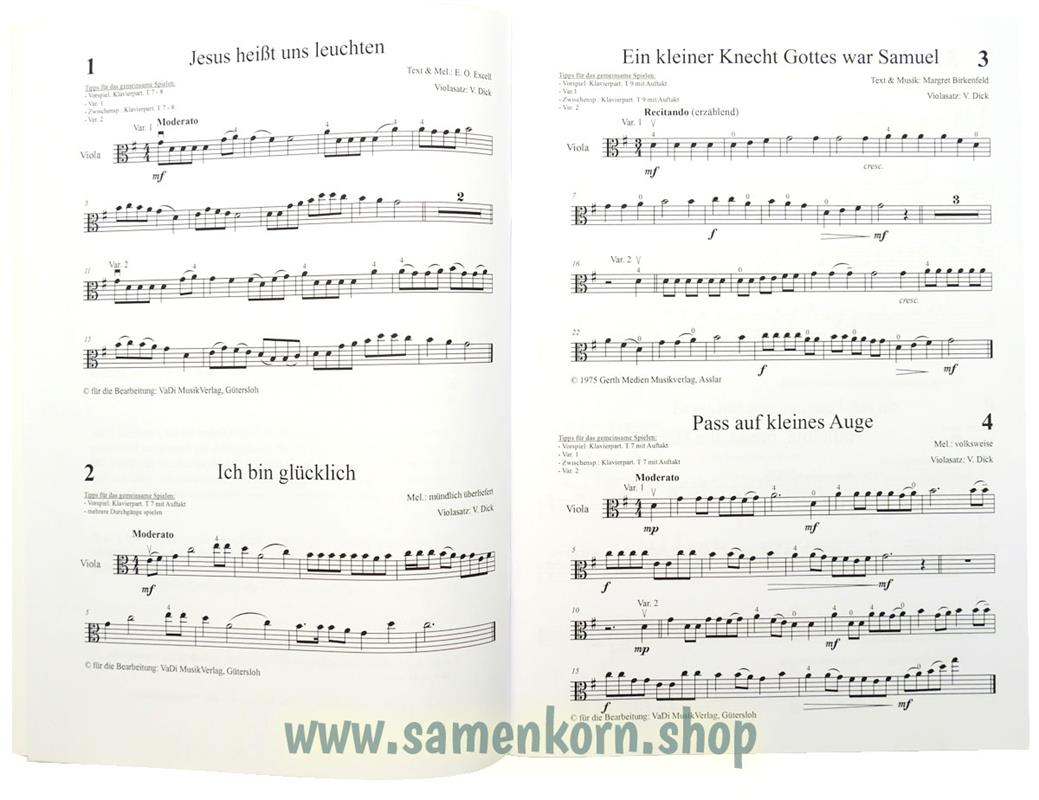 50 christliche Lieder für wachsende Violafinger / Heft