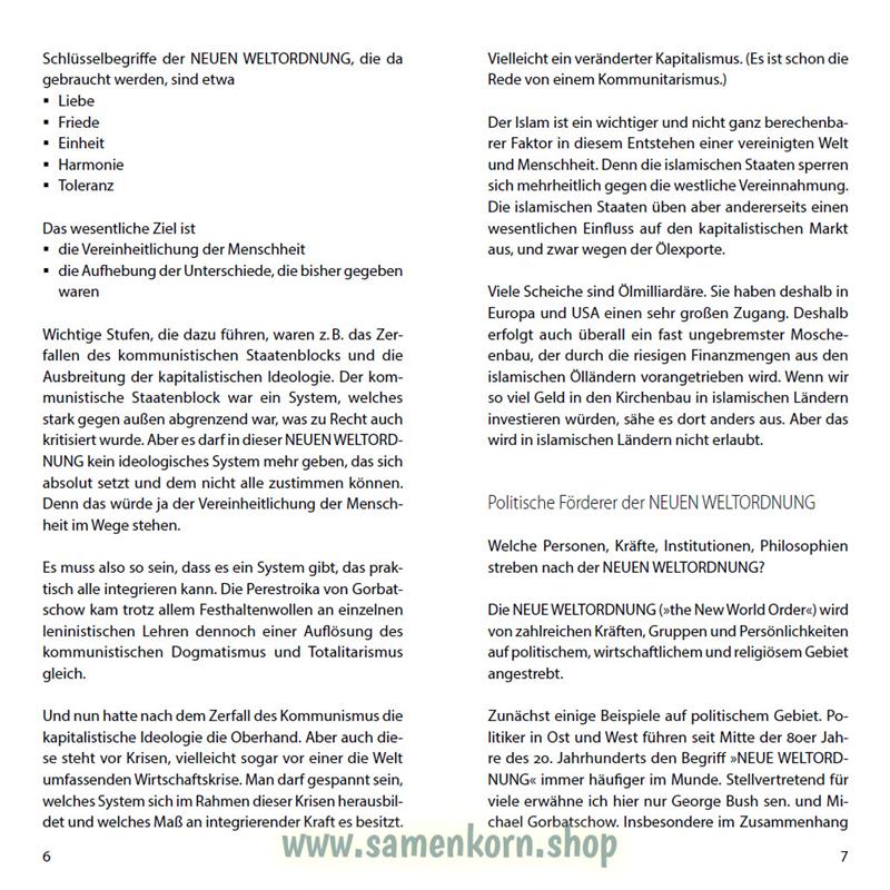 Neue Weltordnung und Welteinheitsreligion, Band 37  Reihe Orientierung / Heft
