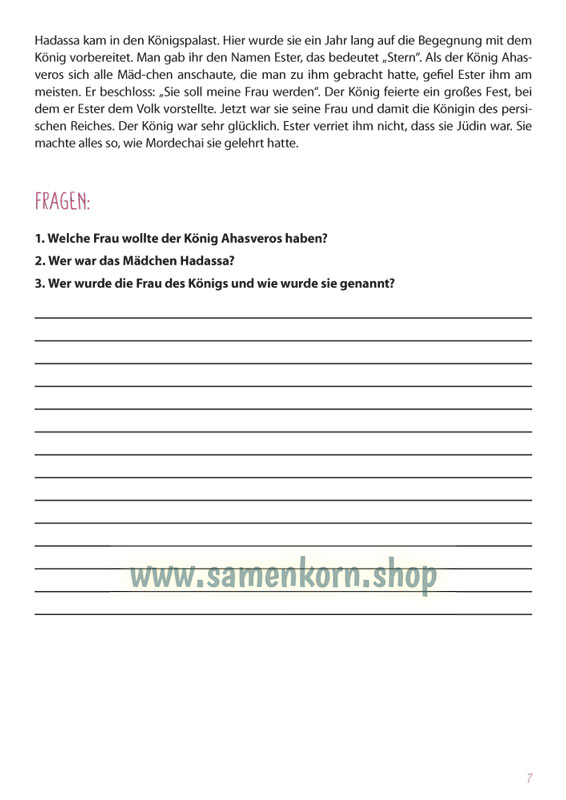 Gemeinsam lernen - Gemeinsam musizieren, Heft Esther