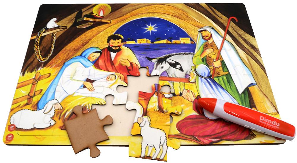 Audio-Holzpuzzle "Jesu Geburt"