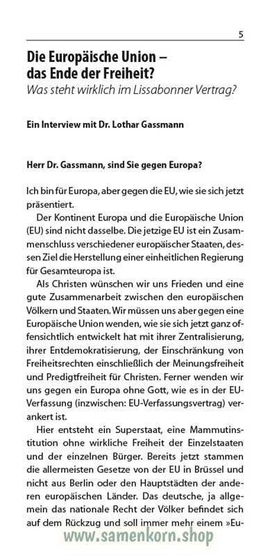 Europäische Union - das Ende der Freiheit, Band 19  Reihe Orientierung / Heft