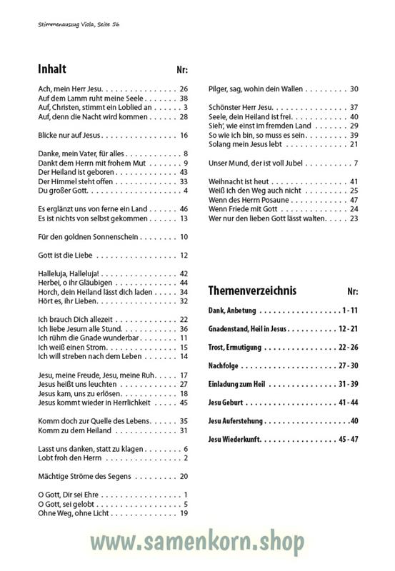 Lobt froh den Herrn / Stimmenauszüge Viola / Noten