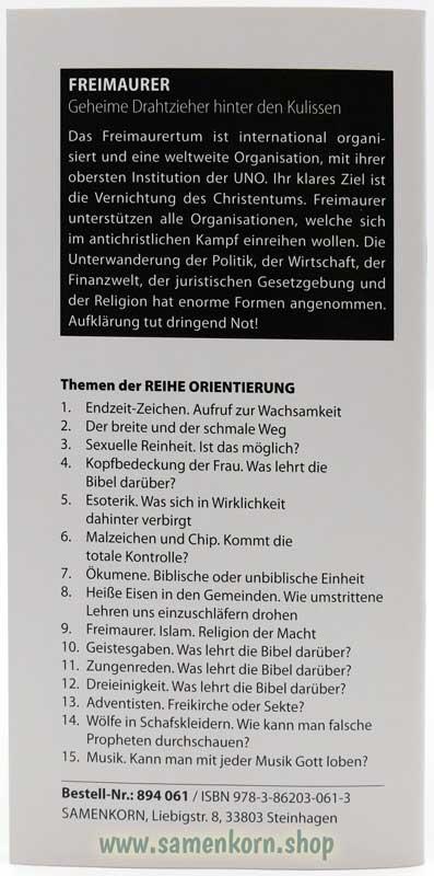 Freimaurer, Band 9  Reihe Orientierung / Heft