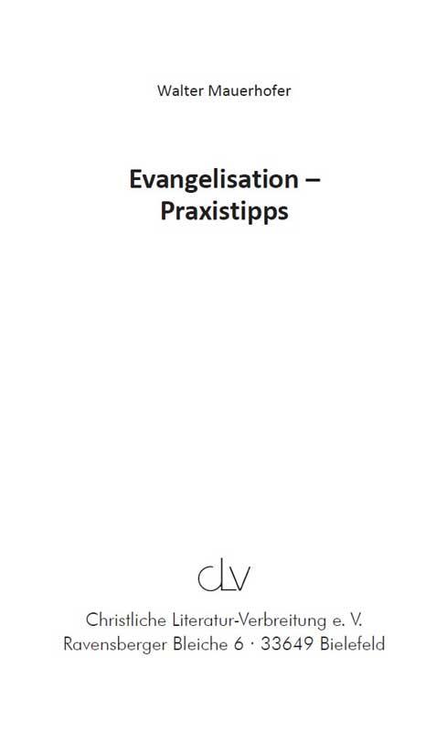 Evangelisation - Praxistipps - Buch - W. Mauerhof