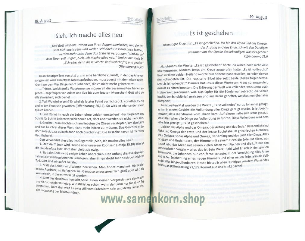 Tröpflein aus dem Lebensstrom / Andachtsbuch
