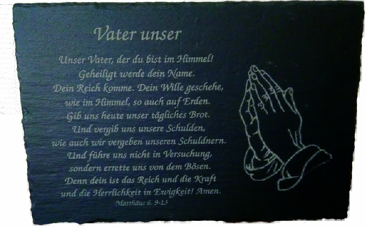 Schiefertafel "Vater unser"