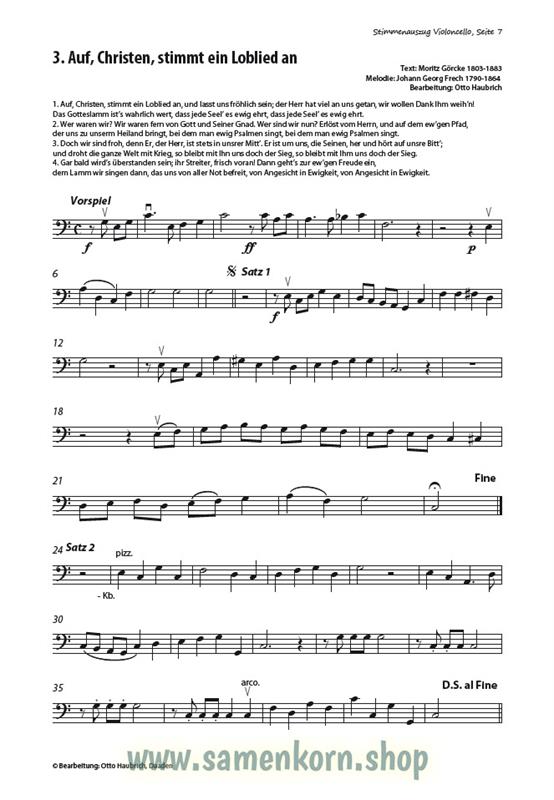 Lobt froh den Herrn / Stimmenauszüge Cello / Noten