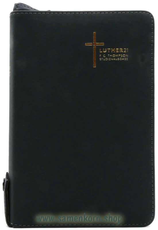 Luther21 F. C. Thompson Studienausgabe, Cromwell-Leder, dunkelblau, GS, GR, RV / Buch
