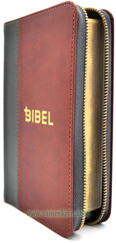Schlachter 2000 Miniatur-Bibel,PU-Einband grau/braun, GS, RV / Buch