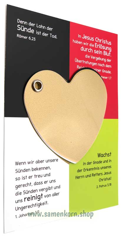 Verteilkarte zum "Wortlosen Buch" mit Herz, türkisch