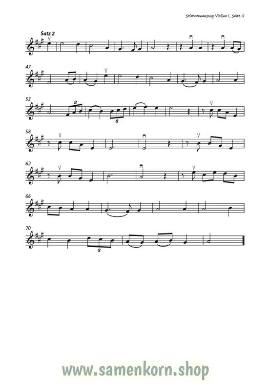 Lobt froh den Herrn / Stimmenauszüge I.Violine / Noten