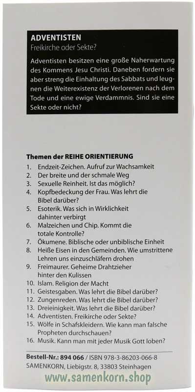 Adventisten, Band 14  Reihe Orientierung / Heft