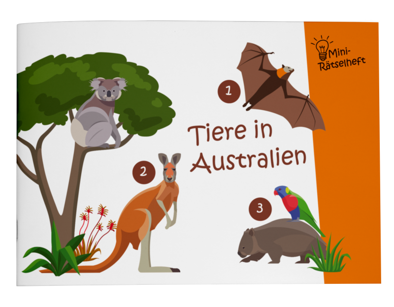 Mini-Rätselheft - Tiere in Australien  / Heft