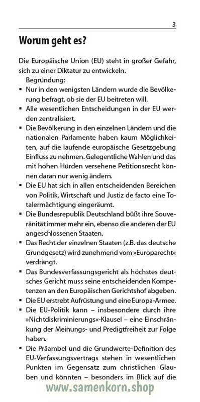 Europäische Union - das Ende der Freiheit, Band 19  Reihe Orientierung / Heft