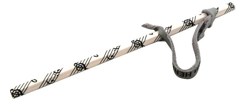 Bleistift "Notenschlüssel" mit Lederschlaufe, Text "Lobet Gott"