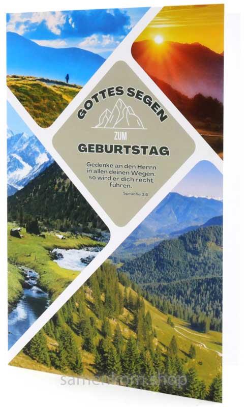 Faltkarte "Gottes Segen zum Geburtstag" / Spr. 3,6