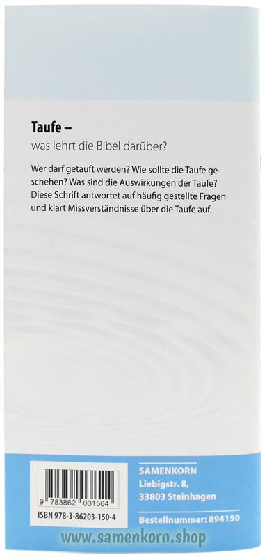 Taufe, Band 40  Reihe Orientierung / Heft