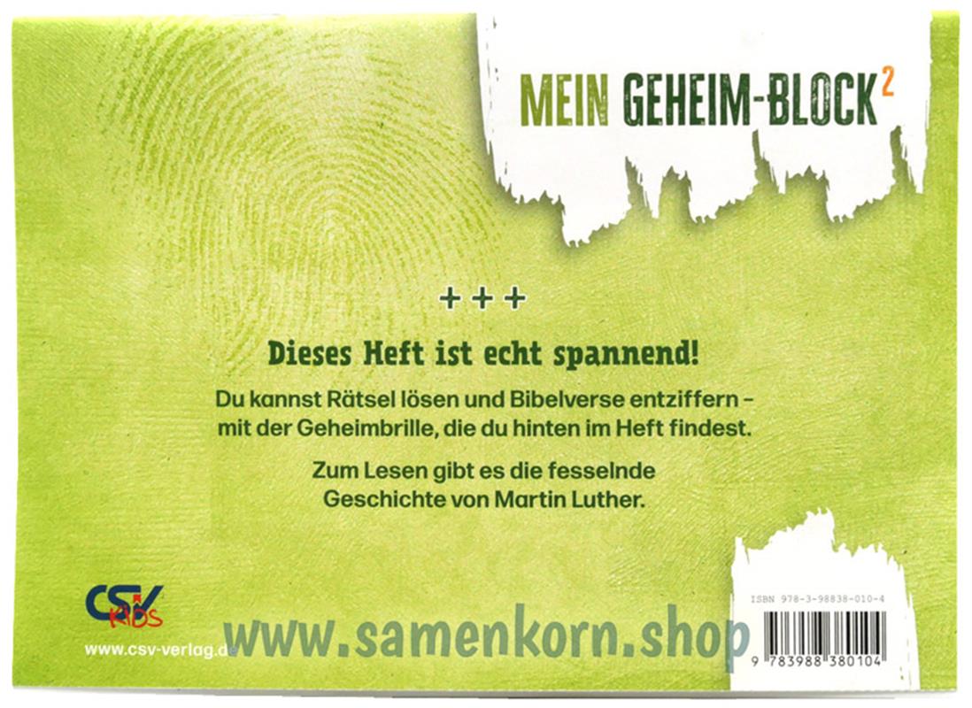 Mein Geheimblock - Martin Luther / Heft