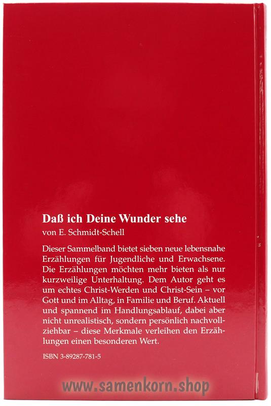 Dass ich Deine Wunder sehe / Buch