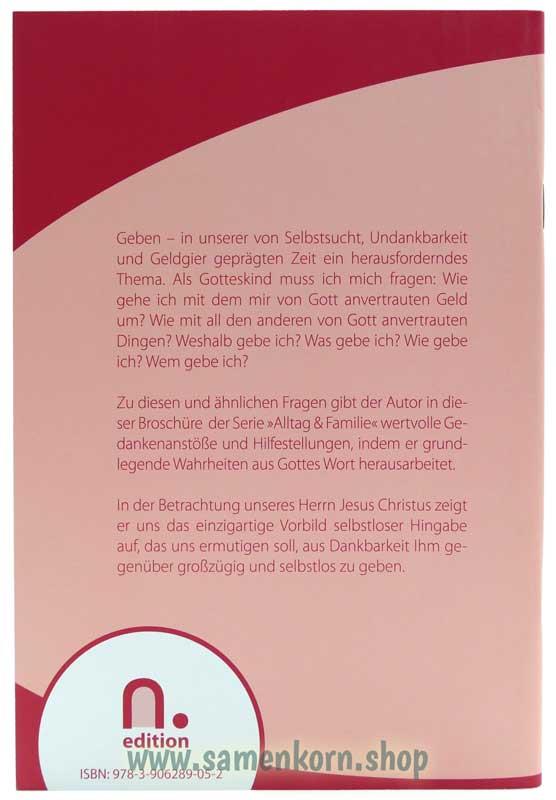 Gedanken über das Geben / Heft