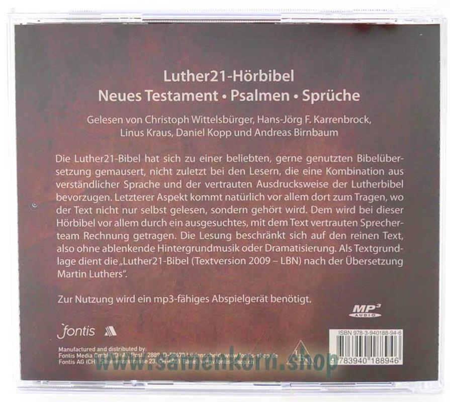 Luther21 MP3-Hörbibel / NT, Psalmen, Sprüche