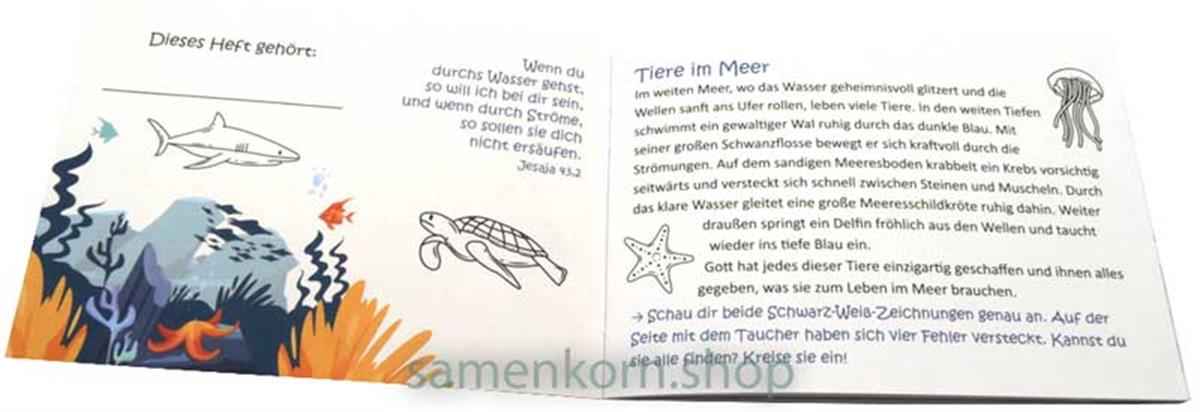 Mini-Rätselheft - Tiere im Meer  / Heft
