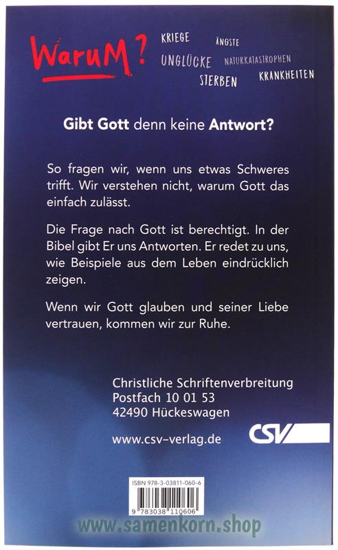 Warum? Gibt Gott denn keine Antwort? / Buch
