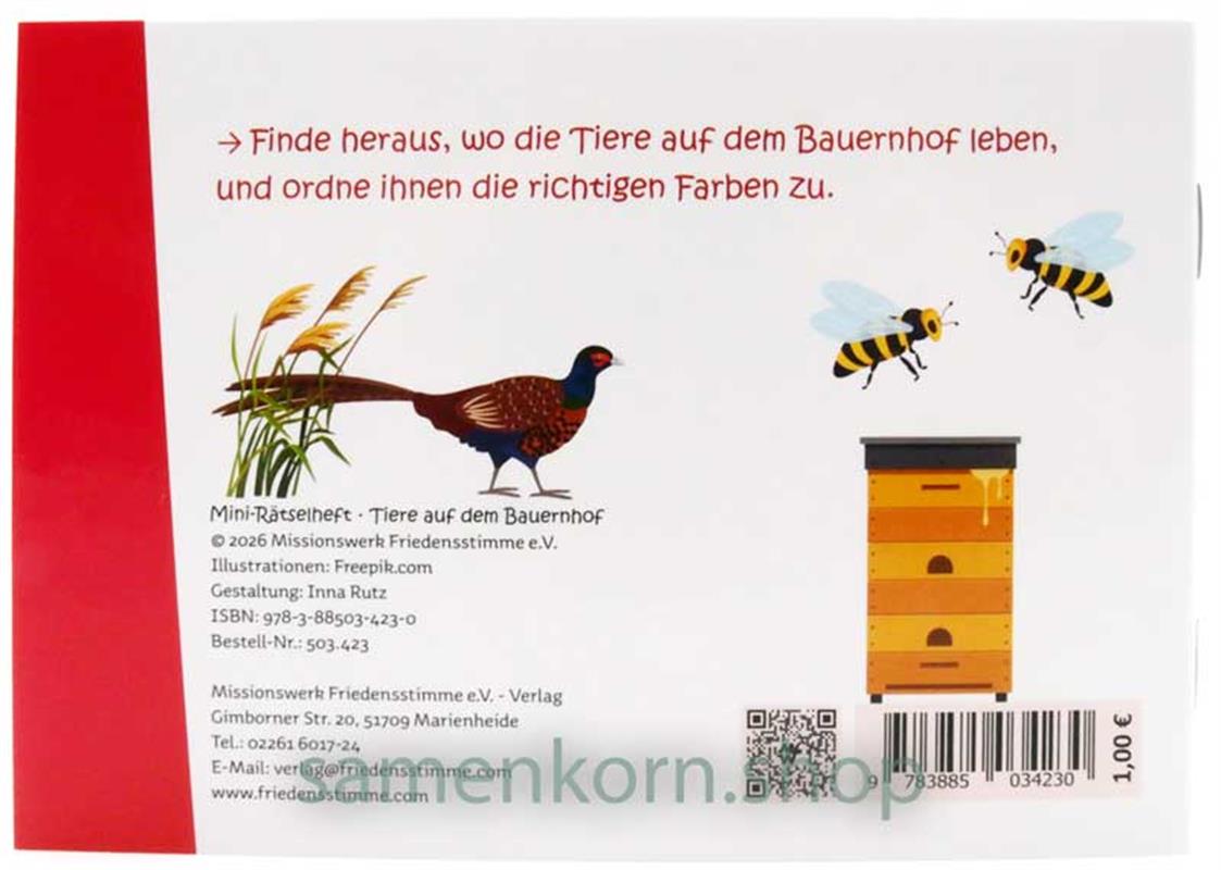 Mini-Rätselheft - Tiere auf dem Bauernhof / Heft