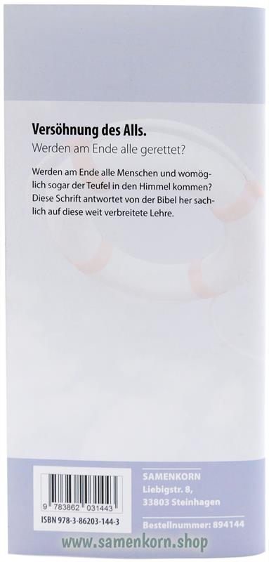 Versöhnung des Alls, Band 34  Reihe Orientierung / Heft