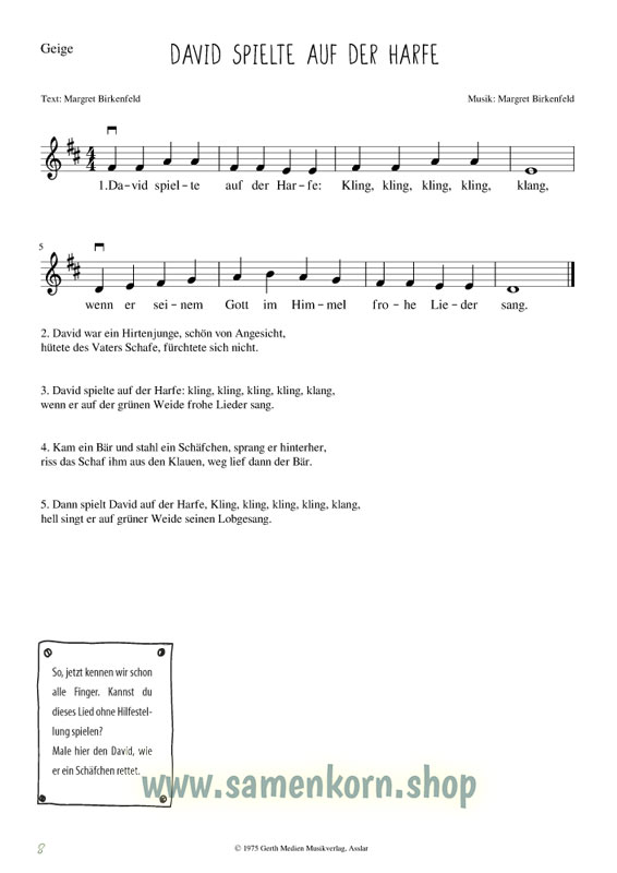 Gemeinsam lernen - Gemeinsam musizieren, Heft David