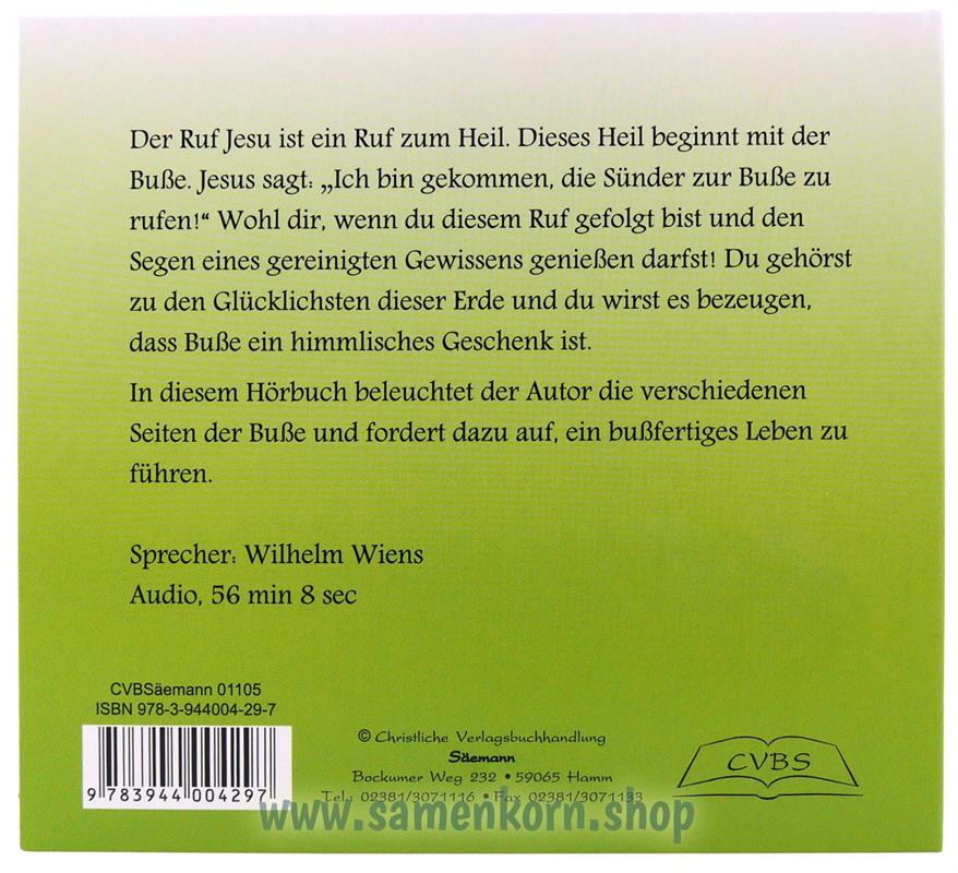 Buße, ein himmlisches Geschenk / MP3-Hörbuch