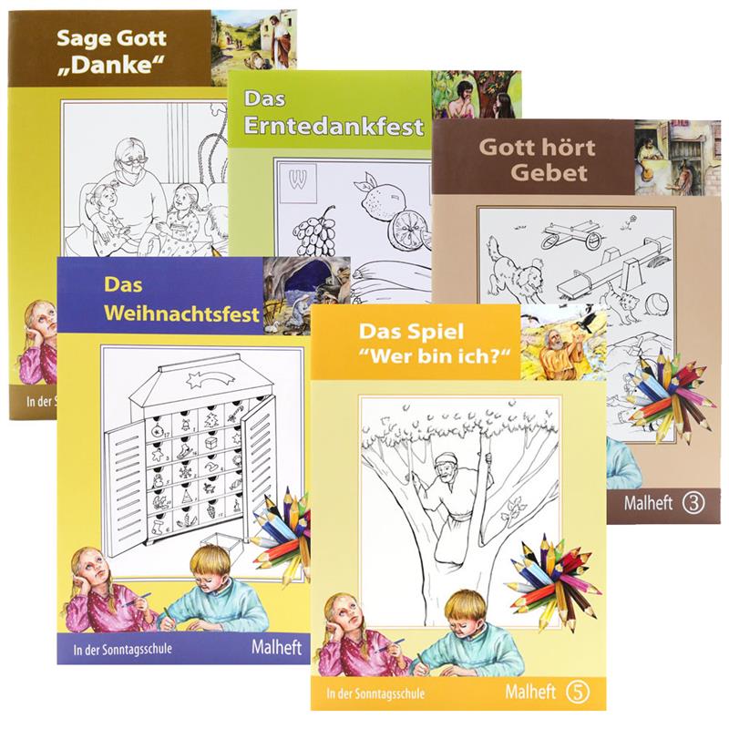Malhefte "In der Sonntagsschule" - 5 Hefte im Set