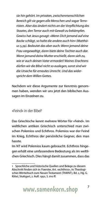 Feindesliebe, Band 29 Reihe Orientierung / Heft