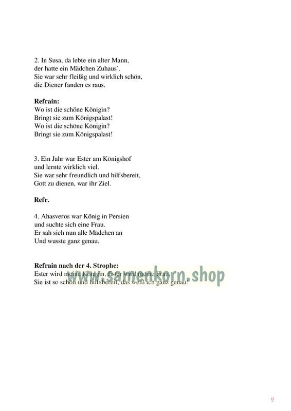 Gemeinsam lernen - Gemeinsam musizieren, Heft Esther