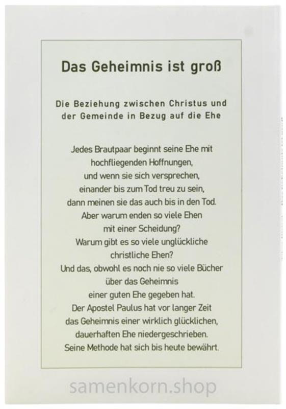 Das Geheimnis ist groß/ Buch