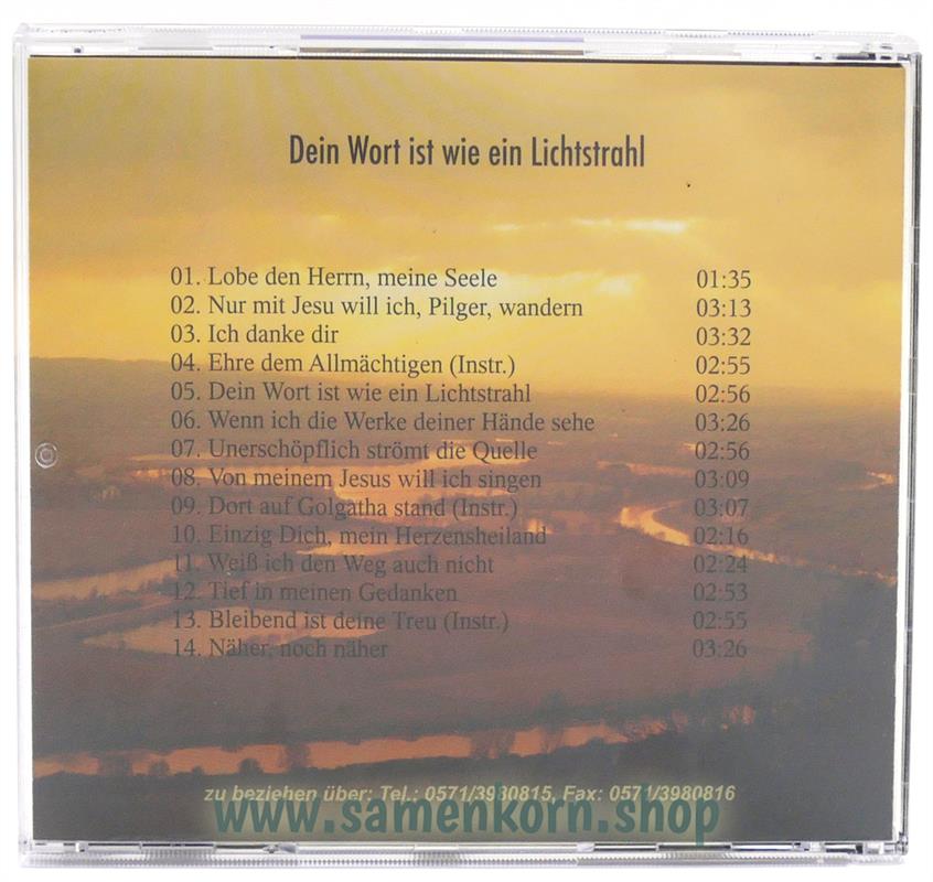 Dein Wort ist wie ein Lichtstrahl / Gruppenlieder / CD