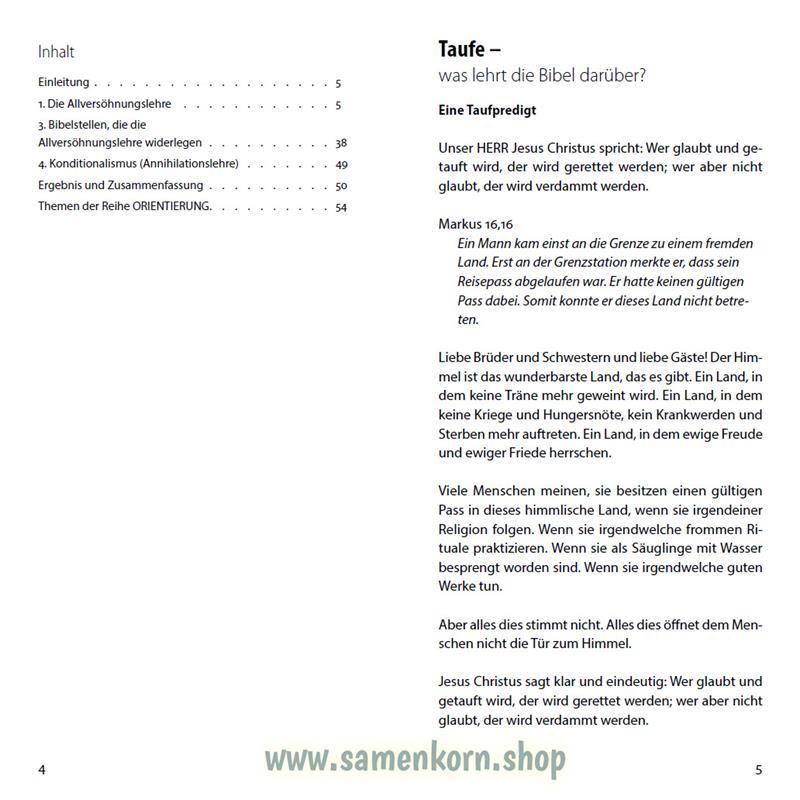 Taufe, Band 40  Reihe Orientierung / Heft