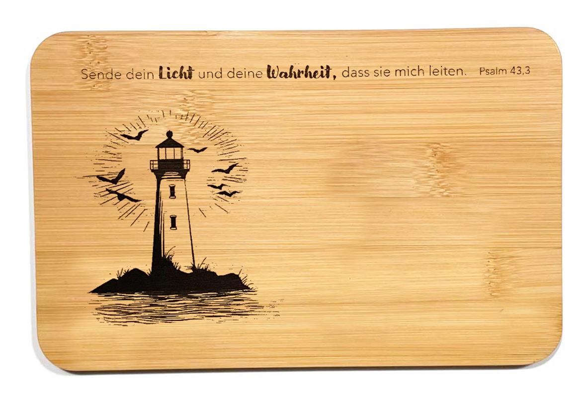 Frühstücksbrettchen "Leuchtturm", Bambus