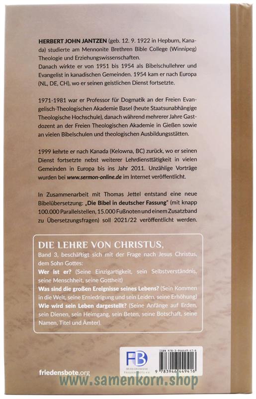 Die Lehre von Christus - Bd. 3 / Buch