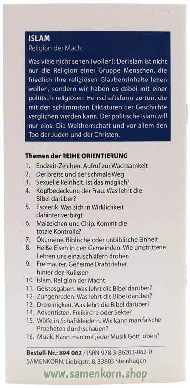 Islam, Band 10  Reihe Orientierung / Heft