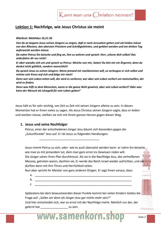 Kann man uns Christen nennen? / Jüngerschaftskurs