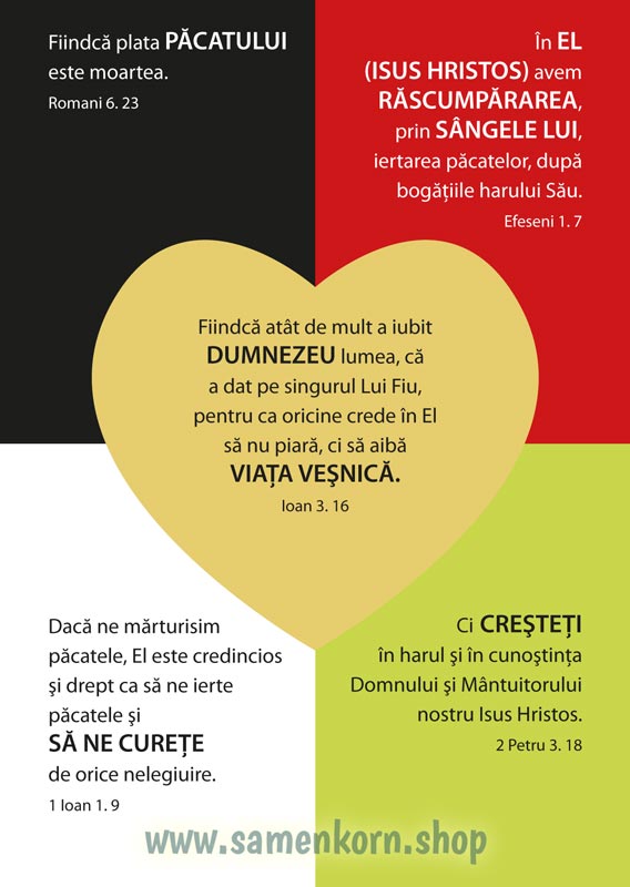 Verteilkarte zum "Wortlosen Buch", rumänisch