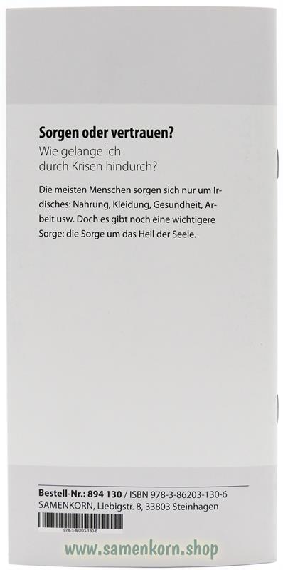 Sorgen oder vertrauen, Band 30  Reihe Orientierung / Heft